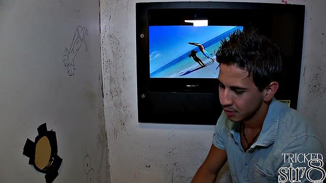 Gullible straight guy trying gay gloryhole