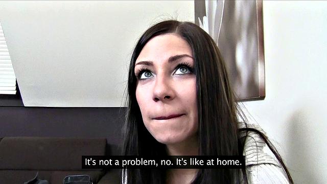 Agent Fucks Perfect Brunette's Trimmed Pussy & Masturbates in Office