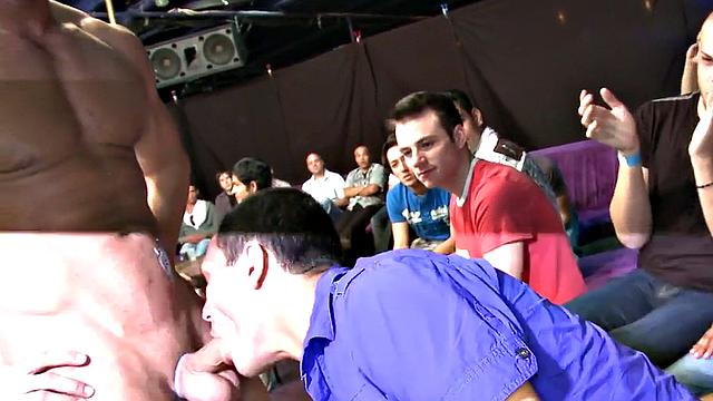 Strippers jerking in front of the public