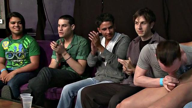 Strippers jerking in front of the public