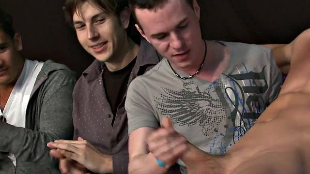 Strippers jerking in front of the public