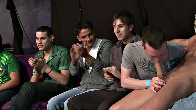 Strippers jerking in front of the public