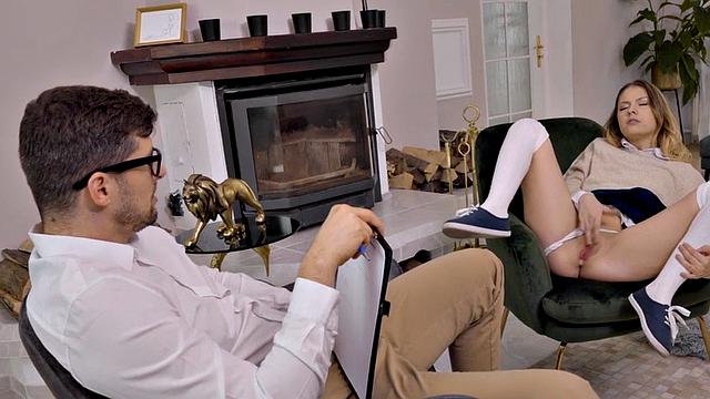 21yo sinner slut fucks therapist and rides his cock