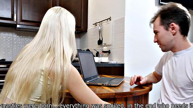 Crazy dude bangs his sexy stepsis behind stepmom's back