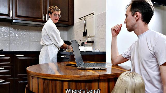 Crazy dude bangs his sexy stepsis behind stepmom's back