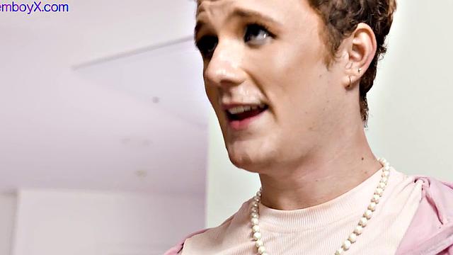 3some femboys barebacked by jock with facial ending