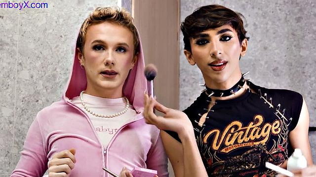 3some femboys barebacked by jock with facial ending