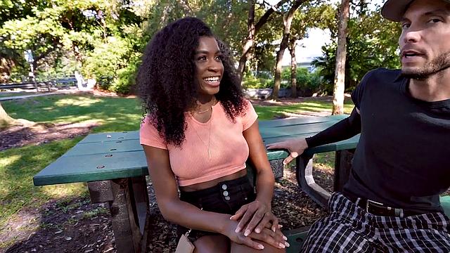 Black oiled slut banged from behind by dirty guy