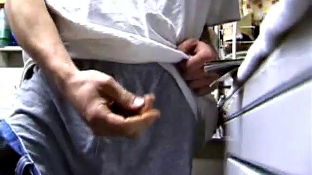 Returning home, with a new porn magazine, Shane heads to the laundry room to check out his new porn rag and jerk off. The porn must be good, because he quickly gets stiff and starts stroking.