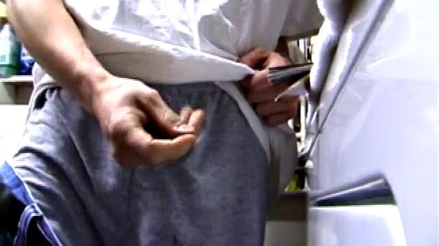 Returning home, with a new porn magazine, Shane heads to the laundry room to check out his new porn rag and jerk off. The porn must be good, because he quickly gets stiff and starts stroking.