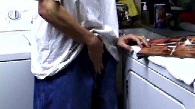 Returning home, with a new porn magazine, Shane heads to the laundry room to check out his new porn rag and jerk off. The porn must be good, because he quickly gets stiff and starts stroking.