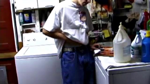 Returning home, with a new porn magazine, Shane heads to the laundry room to check out his new porn rag and jerk off. The porn must be good, because he quickly gets stiff and starts stroking.