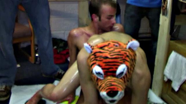 Hazed amateur fucked in college dormitory by fraternity