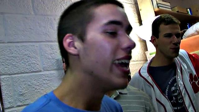 Hazed amateur fucked in college dormitory by fraternity