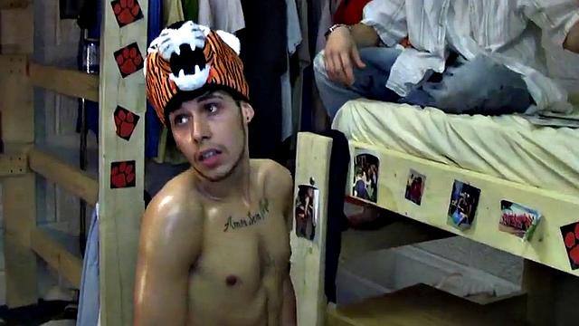 Hazed amateur fucked in college dormitory by fraternity