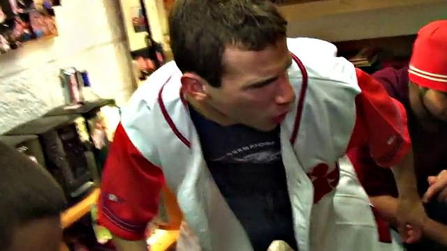 Hazed amateur fucked in college dormitory by fraternity