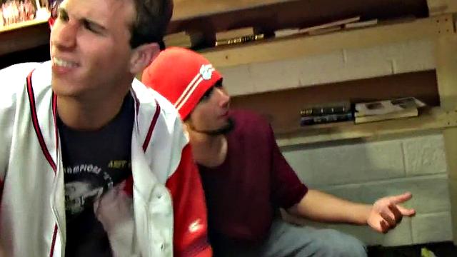 Hazed amateur fucked in college dormitory by fraternity