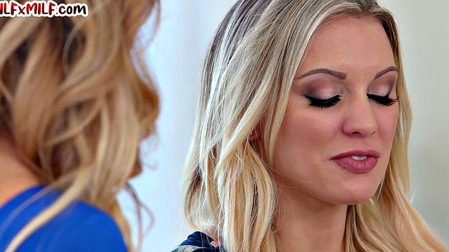 Dirty MILF scissoring with her nympho friend