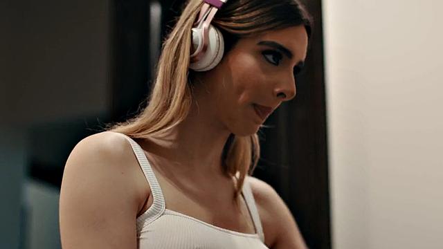 Raunchy trans fucked by lad in the bathroom