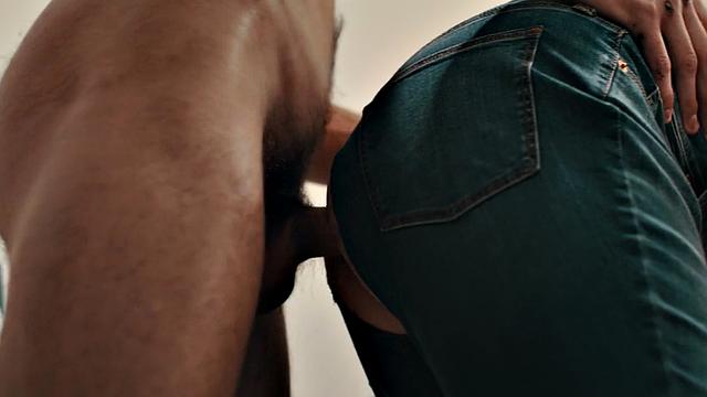 Raunchy trans fucked by lad in the bathroom