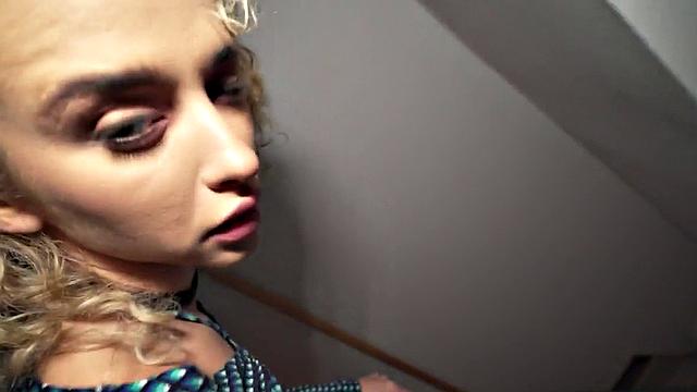 Petite 21yo in pantyhose fucked for cash in casting