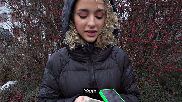 Petite 21yo in pantyhose fucked for cash in casting