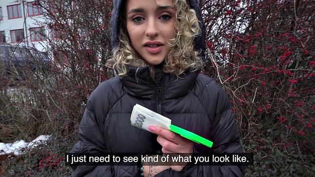 Petite 21yo in pantyhose fucked for cash in casting