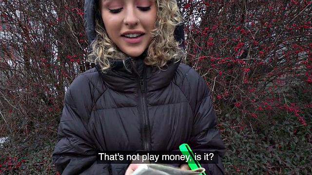 Petite 21yo in pantyhose fucked for cash in casting