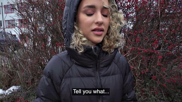 Petite 21yo in pantyhose fucked for cash in casting