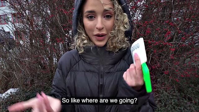 Petite 21yo in pantyhose fucked for cash in casting