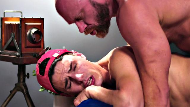 Baseball stud rimmed and fucked by after training