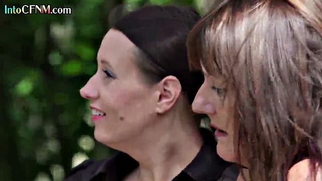 CFNM MILFs deepthroating a lucky stud