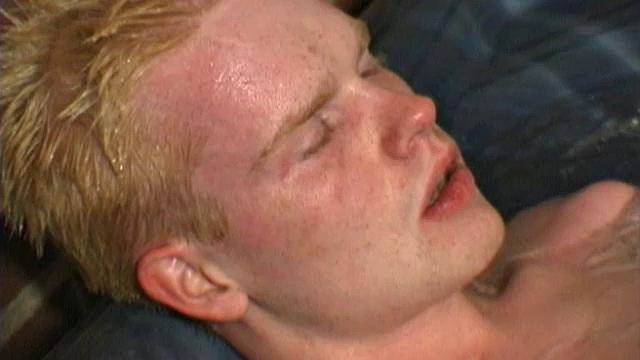 Horny 18 year old Andrew is naked in the hot tub when the urge to jerk off overcomes his blond self. The boy starts working on his big dick and soon it's rock hard.