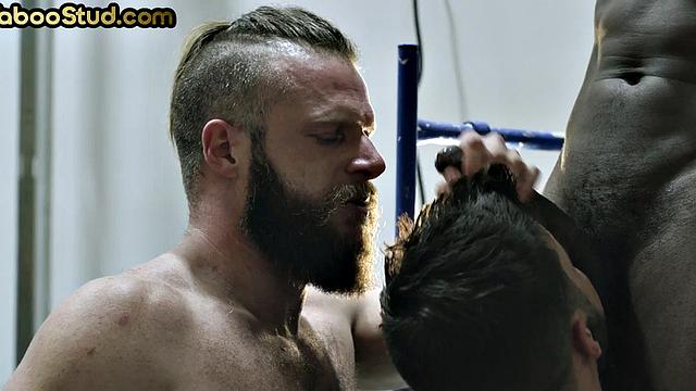 Kinky stepbrothers in public 3some at work