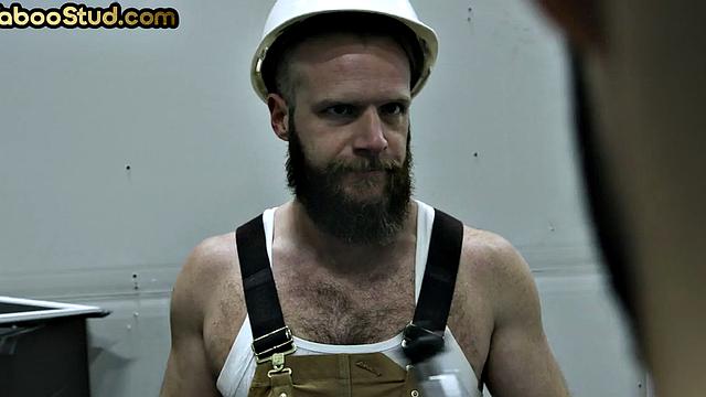 Kinky stepbrothers in public 3some at work