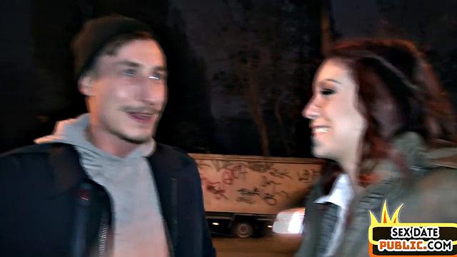 Public German rimmed and licked outdoors on blind sex date