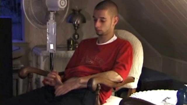 Maverick is feeling horny and wants to jerk off. His dick comes out first and then he loses the clothes. Maverick edges himself closer and closer to climax. When he finally does blow, his warm cum pumps out all over his abs.