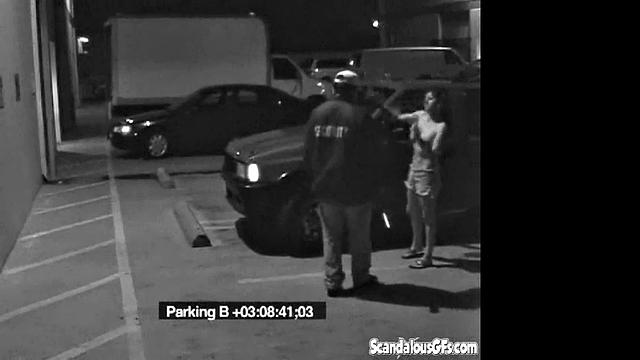 Security Blowjob by Hot Babe Caught on Camera