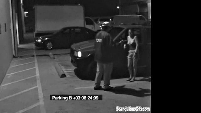 Security Blowjob by Hot Babe Caught on Camera