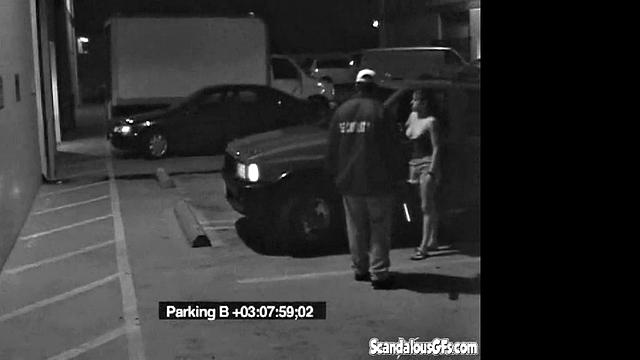 Security Blowjob by Hot Babe Caught on Camera