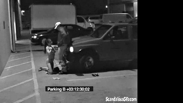 Security Blowjob by Hot Babe Caught on Camera