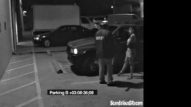 Security Blowjob by Hot Babe Caught on Camera