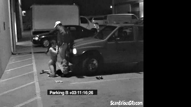 Security Blowjob by Hot Babe Caught on Camera