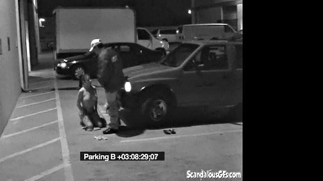 Security Blowjob by Hot Babe Caught on Camera