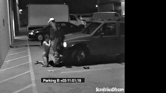 Security Blowjob by Hot Babe Caught on Camera