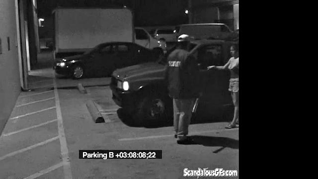 Security Blowjob by Hot Babe Caught on Camera