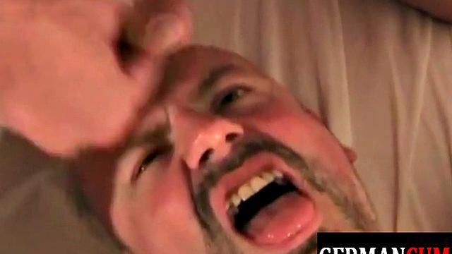 Dickblowing German jock gets bred by DILF from behind