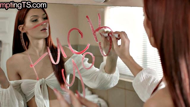 Lusty transgender fucks guy in ass in missionary