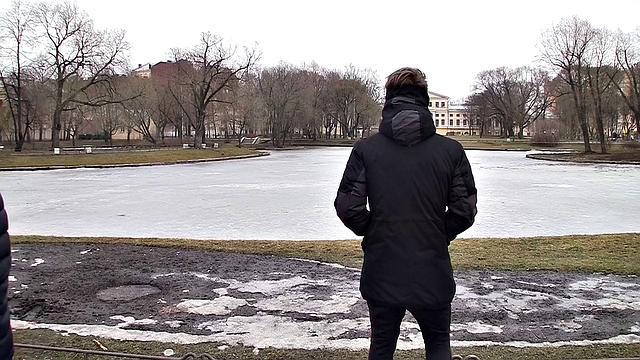 Awesome brunette babe in a kinky MMF threesome