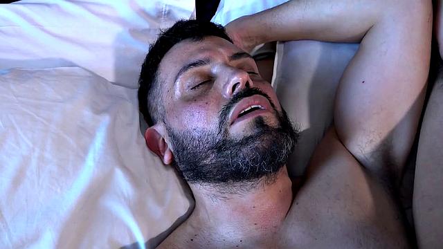 Little Bruno is quick to go down on his mature partner, and by the time both are naked, Daniel is licking the skinny and smooth boy's ass. Eventually tongue is replaced with stiff cock, as Daniel fucks the young man belly down.